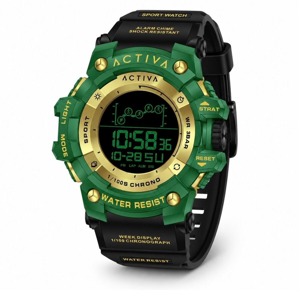 Activa X Invicta Summit Digital Watch 50mm Black and Green New In Box
